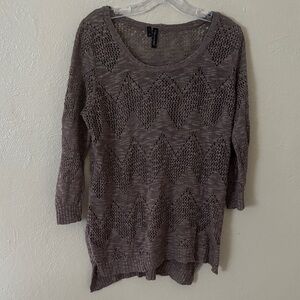 Maurice’s Women’s Open Knit Sweater Size 0 Large Mocha Brown